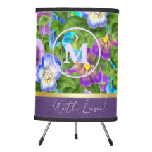 Monogramme Anniversaire Pansy Violet Fleurs Aquare