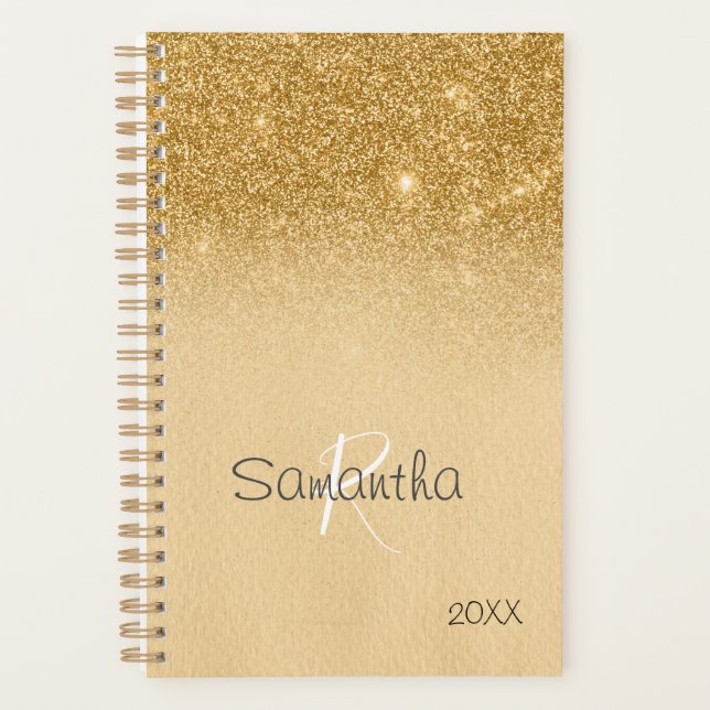 Monogramme annuel avec paillettes dorées (Devant)