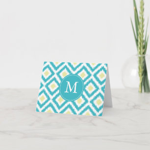 Monogramme Aqua Lemon Diamonds Ikat Motif