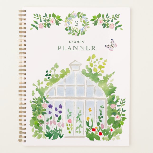 Monogramme Aquarelle Jardin de serre (Devant)