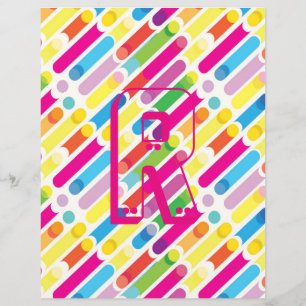 Monogramme Arc-en-ciel lignes diagonales Motif Pop