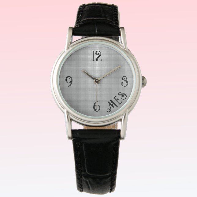 Monogramme Argent et noir 15 Styles Femmes Montre (Créateur téléchargé)