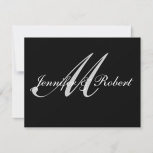 Monogramme argenté sur Pois noir RSVP