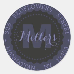 Monogramme autocollant d'adresse