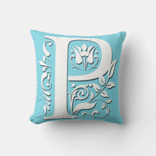 Monogramme avec la lettre initiale P - Coussin