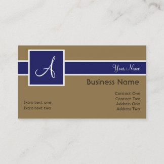 Monogramme Band Royal & Bronze Cartes de visite