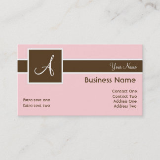 Monogramme Bande rose et Cartes de visite Brown
