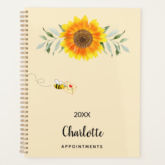Monogramme bee tournesol jaune 2025 (Devant)