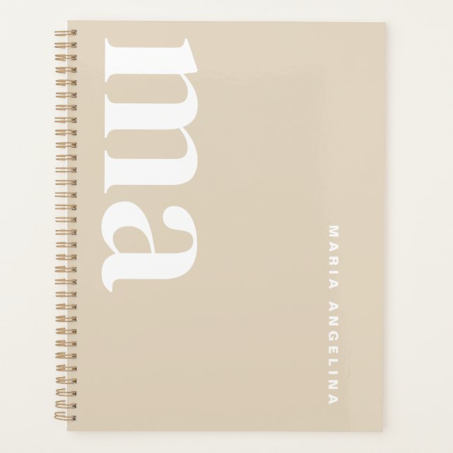 Monogramme beige classique moderne (Devant)