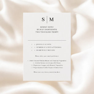 Monogramme beige Mariage classique RSVP