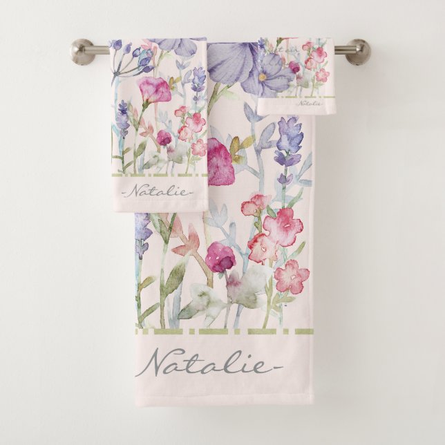 Monogramme belle aquarelle florale rose pastel (En situation)