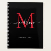 Monogramme Black Burgundy Girly Nom du script 2021