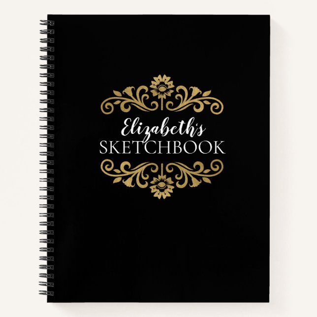 Monogramme Black Gold Artiste Carnet de carnet de  (Devant)