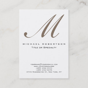 Monogramme blanc Carte de visite unique Chubby
