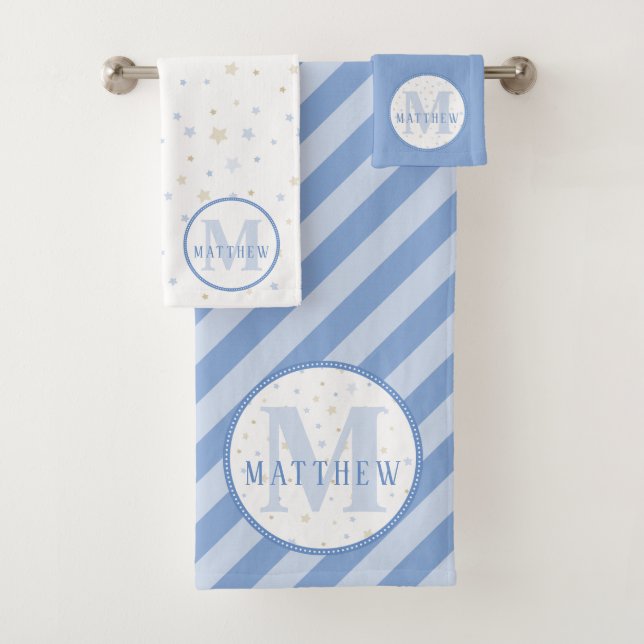 Monogramme blanc et bleu Nouveau-né (En situation)