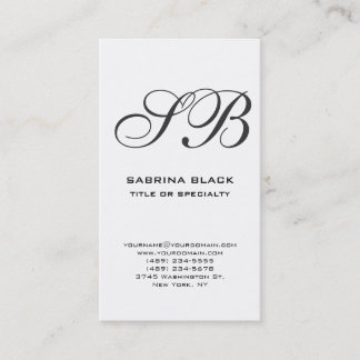 Monogramme Blanc Noir Consultant Carte de visite
