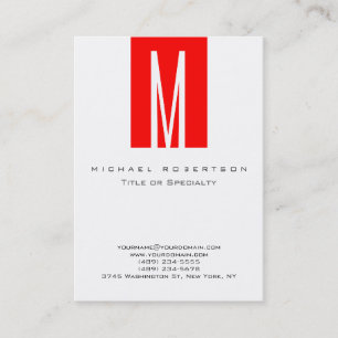 Monogramme blanc rouge strate Carte de visite Chub
