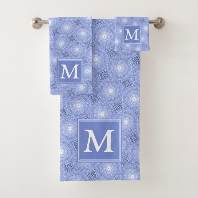 Monogramme bleu cercles motif (En situation)
