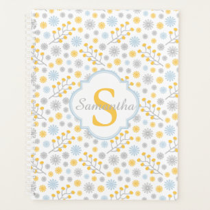 Monogramme bleu jaune gris scandinave