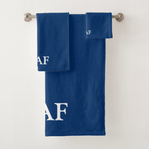 Monogramme bleu marine et blanc