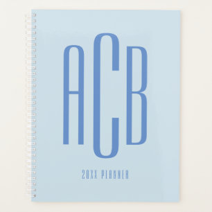 Monogramme bleu simple à trois lettres