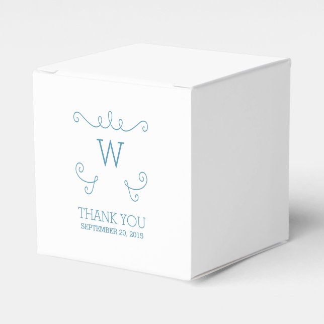 Monogramme bleu Whimsical Flourdissant Ballotins (Verso)