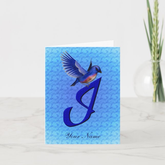 Monogramme Bluebird Initiale I Personnalisé (Devant)