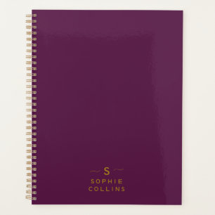 Monogramme Blush Purple Gold Minimaliste Nom éléga