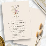 Monogramme Boho Floral Faire-part de mariage<br><div class="desc">Faire-part de mariage Floral Monogram Boho. Cette invitation à marier élégante et élégante présente de magnifiques fleurs sauvages d'aquarelle peints à la main, disposés comme un joli et simple bouquet parfait pour le printemps, l'été ou les mariages de automne. Recherchez les éléments correspondants dans la collection de Mariages de Fleur...</div>