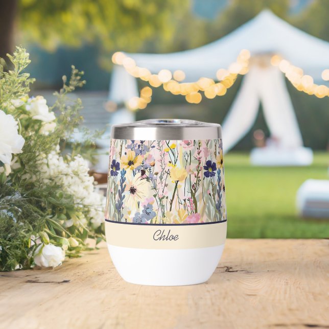 Monogramme Botanique Fleur Sauvage (Mariage (pivoté))