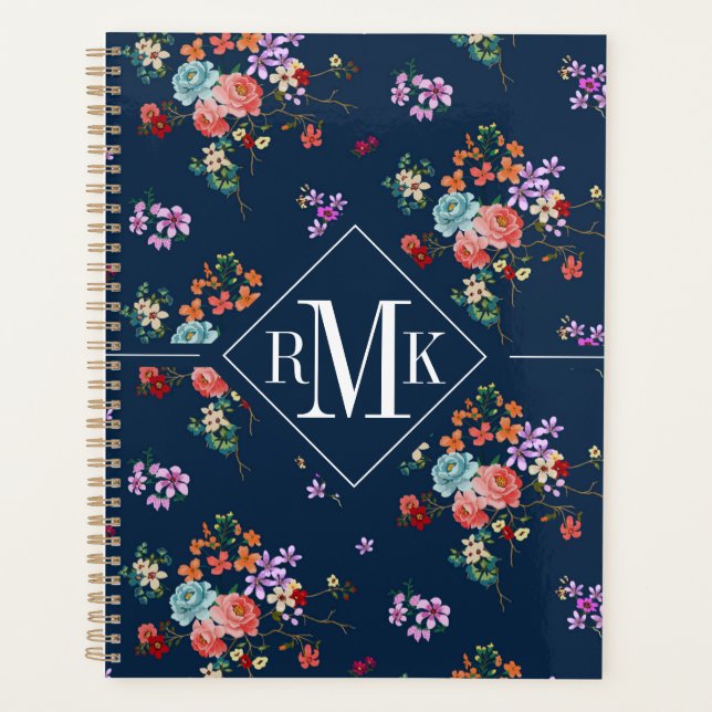 Monogramme | Bouquet de roses motif floral (Devant)