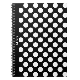 Monogramme BW Polka Carnet pointillé