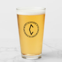 Monogramme C - Style viking - Verre à pinte
