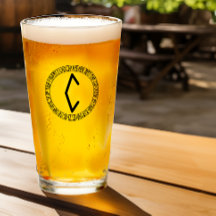 Monogramme C - Style viking - Verre à pinte