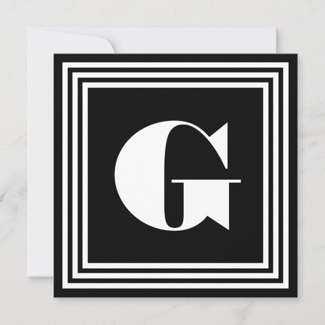 Monogramme Cadre Gras 3 | Noir & Blanc (Devant)