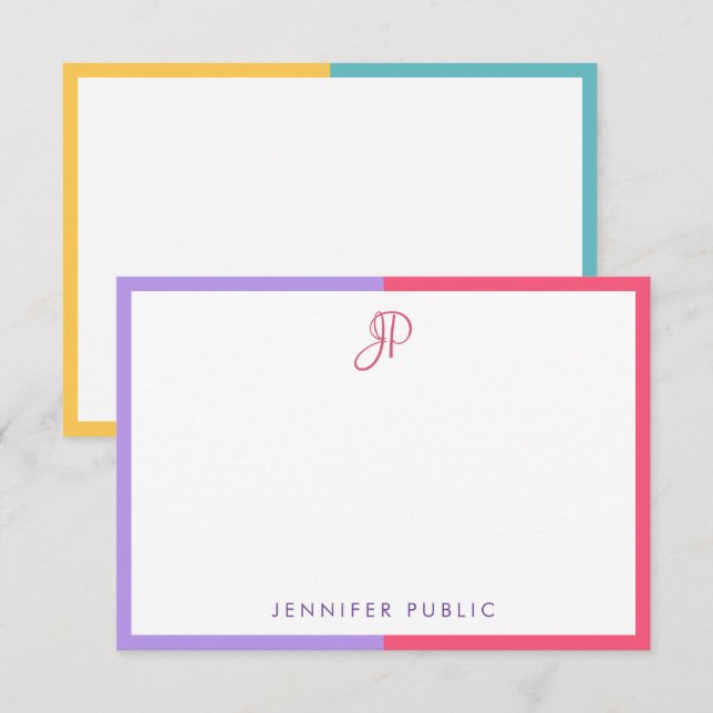 Monogramme calqué moderne Modèle simple (Devant / Derrière)