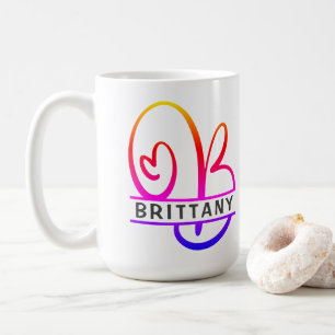 Monogramme cardiaque - Mugs de café personnalisés