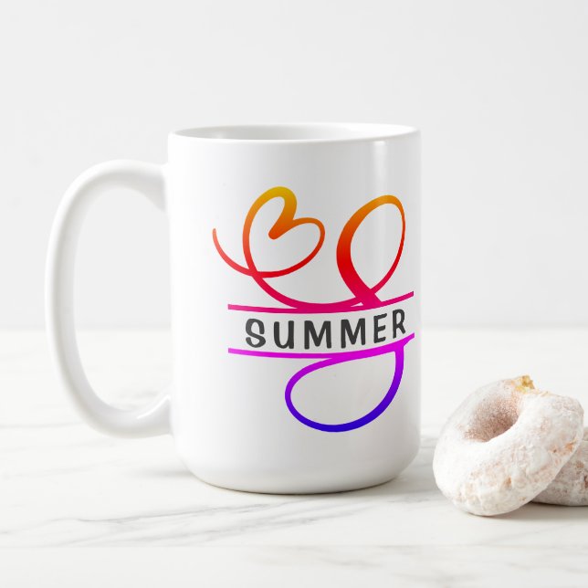 Monogramme cardiaque - Mugs de café personnalisés  (Avec donut)