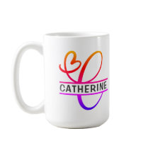 Monogramme cardiaque - Mugs de café personnalisés