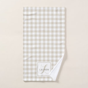 Monogramme carreaux de buffle beige de ferme