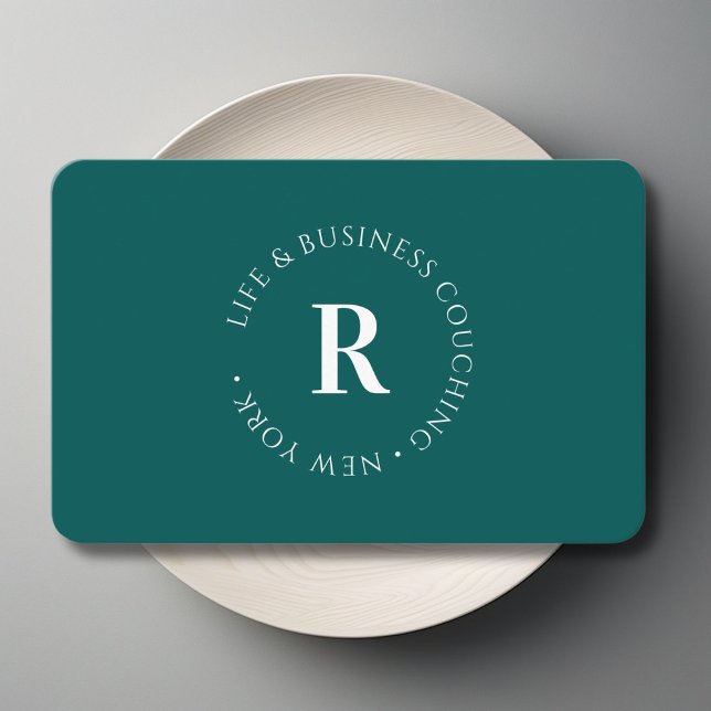 Monogramme, Carte de visite commercial minimal ver (Monogram, Minimum Green Business Business Card)