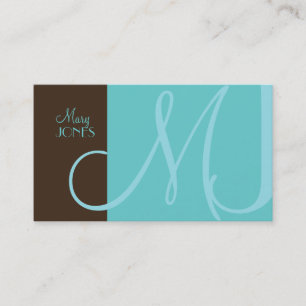 Monogramme Carte de visite en couleurs rétro