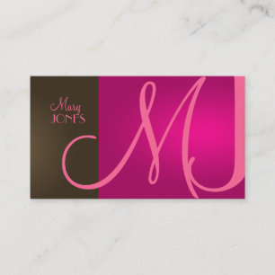 Monogramme Carte de visite en couleurs rétro