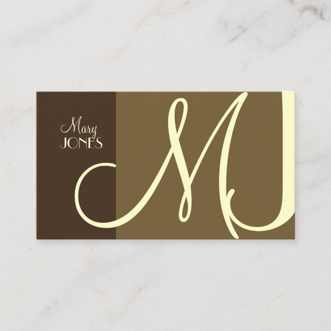 Monogramme Carte de visite en couleurs rétro (Devant)