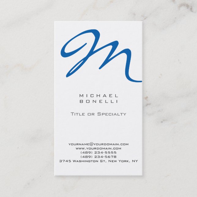 Monogramme Carte de visite standard tendance (Devant)