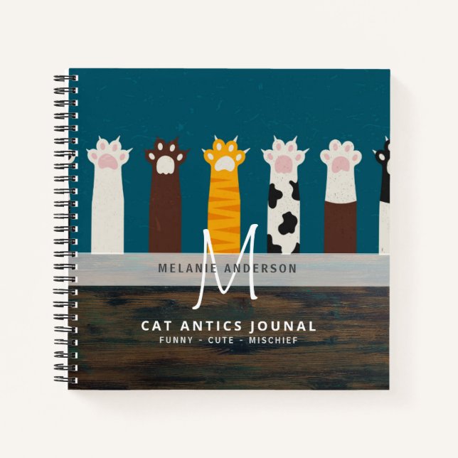 Monogramme CAT Paws Pour Les Carnets De Journal De (Devant)