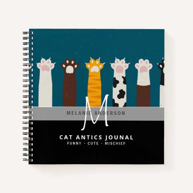Monogramme CAT Paws Pour Les Carnets De Journal De (Devant)