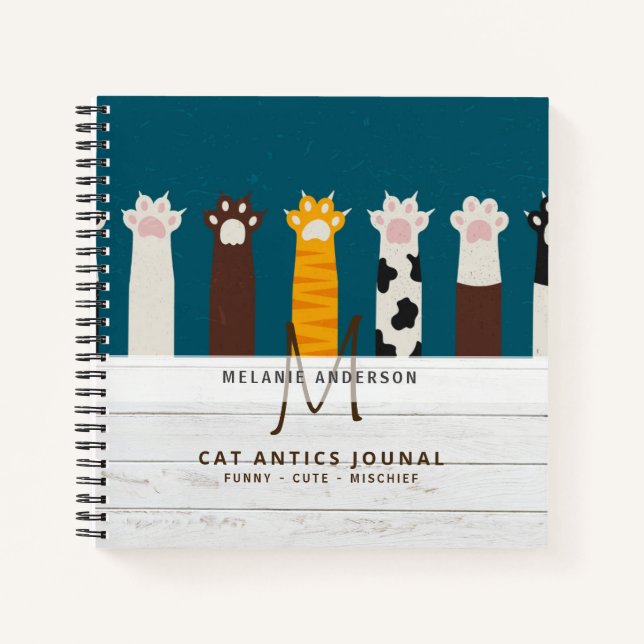 Monogramme CAT Paws Pour Les Carnets De Journal De (Devant)