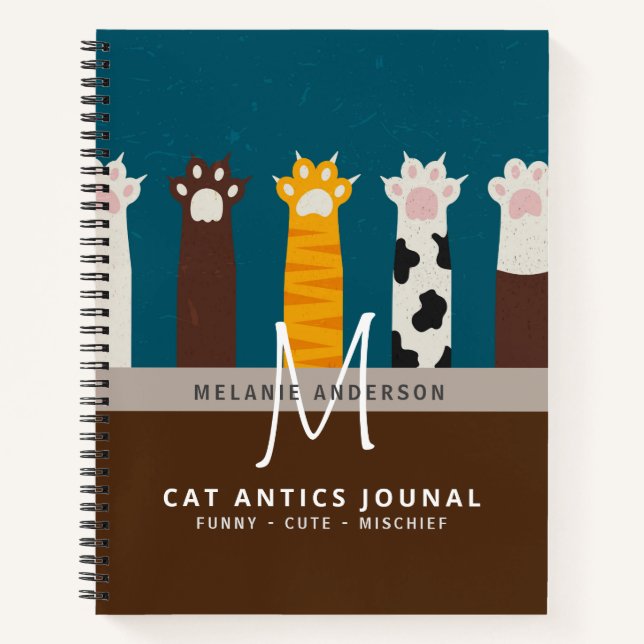 Monogramme CAT Paws Pour Les Carnets De Journal De (Devant)