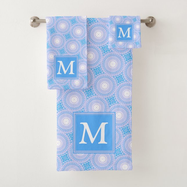 Monogramme Cercles bleu électrique motif (En situation)